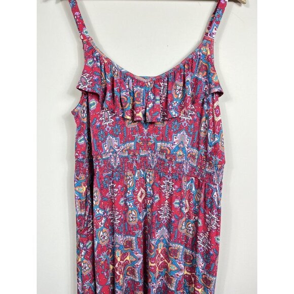 Torrid Dress Womens 2X Pink Sleeveless Maxi Smocked Adustable Straps - Picture 3 of 10